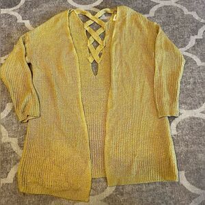 Debut open knit cardigan size s/m yellow oversized
